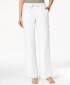 Charter Club Petite Linen Drawstring-waist Pull-on Pants, Only At Macy's