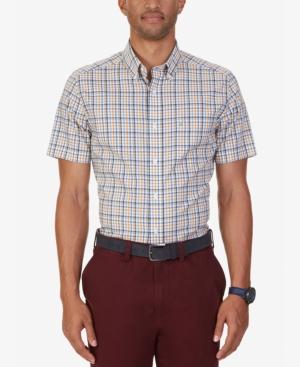 Nautica Men's Non-iron Tattersall Short-sleeve Shirt