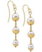 Majorica 18k Vermeil Imitation Pearl Triple Drop Earrings