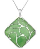 Sterling Silver Necklace, Jade Swirl Overlay Pendant