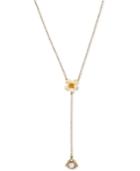 Betsey Johnson Gold-tone Flower And Bug Glittery Lariat Necklace