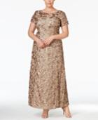 Alex Evenings Plus Size Rosette Lace A-line Gown