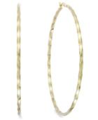 14k Gold Vermeil Earrings, Twist Hoop Earrings