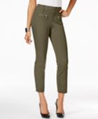 Inc International Concepts Petite Straight-leg Cropped Zipper-pocket Pants, Only At Macy's