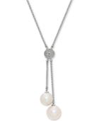 Honora Style Cultured White Ming Pearl (12 & 13mm) Lariat Necklace In Sterling Silver