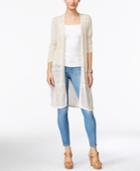 Jm Collection, Three-quarter-sleeve Duster Cardigan, Only At Macy's