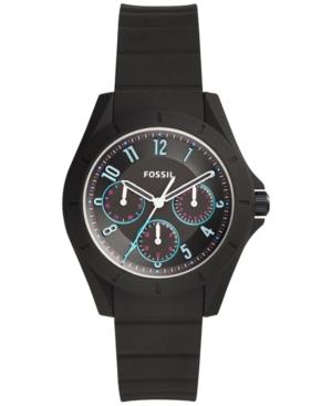 Fossil Women's Poptastic Black Silicone Strap Watch 38mm Es4063