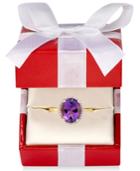 Amethyst (3 Ct. T.w.) And Diamond (1/8 Ct. T.w.) Ring In 14k Yellow Gold