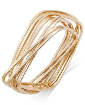 Thalia Sodi Gold-tone Interlocking Rectangles Bangle Bracelet, Only At Macy's