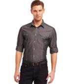 Kenneth Cole Reaction Long Sleeve Iridescent Chambray Slim-fit Shirt