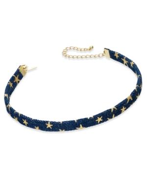 Inc International Concepts Gold-tone Denim Choker Necklace, Only At Macy's