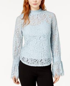 Bar Iii Mock-neck Lace Top, Created For Macy's
