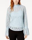 Bar Iii Mock-neck Lace Top, Created For Macy's