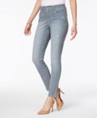 Style & Co Railroad Stripe Rip-detail Skinny Ankle Jeans, Only At Macy's
