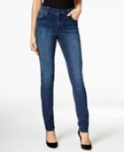 Inc International Concepts Curvy Embellished Dark Blue Wash Skinny Jeans, Only At Macy's