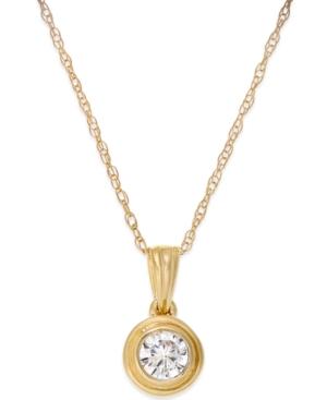 Diamond Bezel Pendant Necklace (1/5 Ct. T.w.) In 14k Gold