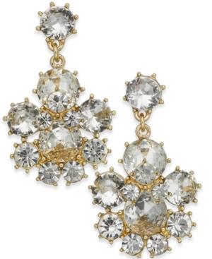 Charter Club Gold-tone Crystal Cluster Drop Earrings, Created For Macy's