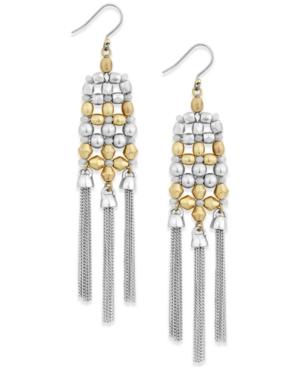 Lucky Brand Two-tone Chain Fringe Drop Earrings