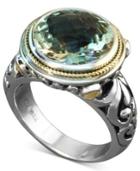 Balissima By Effy Green Quartz Round Ring (5 Ct. T.w.) In Sterling Silver And 18k Gold