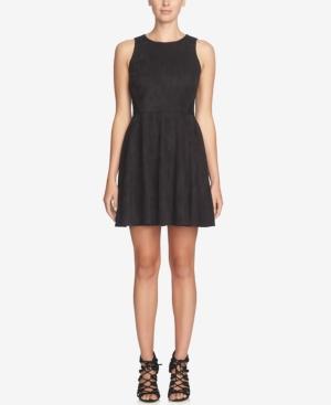 Cece Avery Faux-suede Fit & Flare Dress