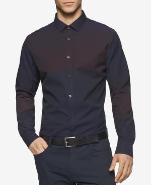 Calvin Klein Men's Ombre Grid-pattern Shirt