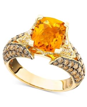 Le Vian Citrine (2-3/8 Ct. T.w.) And Chocolate Diamond (1-1/5 Ct. T.w.) Ring In 14k Gold