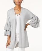 Hooked Up By Iot Juniors' Ruffled-sleeve Cardigan