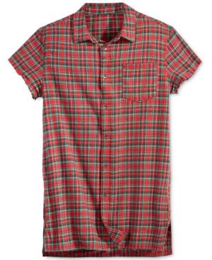 Jaywalker Men's Long Length Short-sleeve Plaid Shirt, Only At Macy's