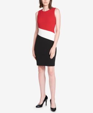 Tommy Hilfiger Colorblocked Scuba Sheath Dress