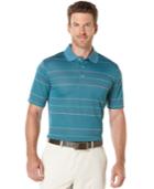 Pga Tour Striped Jacquard Golf Performance Polo