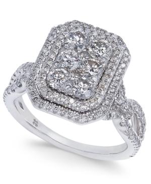 Diamond Multi-halo Cluster Engagement Ring (1-5/8 Ct. T.w.) In 14k White Gold