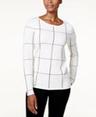 Charter Club Windowpane Sweater, Created For Macy's