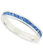 Blue Topaz Accent Band In Sterling Silver