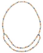Multi-sapphire (40 Ct. T.w.) Double Row Collar Necklace In Sterling Silver
