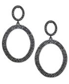 Inc International Concepts Jet-tone Pave Gypsy Hoop Earrings, Created For Macy's