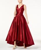 Betsy & Adam Satin Fit & Flare Gown