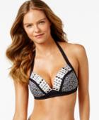 Bleu By Rod Beattie Geo-print Push-up Bikini Top Women's Swimsuit