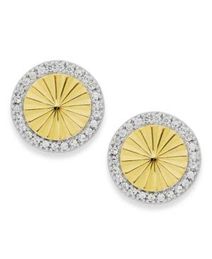 Wrapped Diamond Circle Stud Earring In Yellora (1/6 Ct. T.w.)