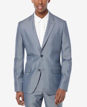 Perry Ellis Men's Bay Blue Iridescent Twill Two-button Sport Coat