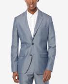 Perry Ellis Men's Bay Blue Iridescent Twill Two-button Sport Coat