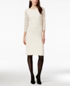 Charter Club Petite Scallop-trim Lace Sheath Dress, Only At Macy's