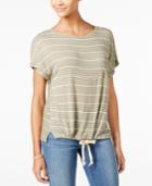 One Hart Juniors' Striped Drawstring-waist T-shirt, Only At Macy's