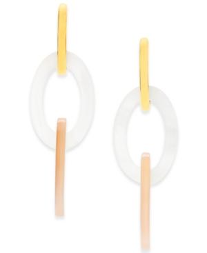 Inc International Concepts Gold-tone Resin Stone Link Drop Earrings, Created For Macy's