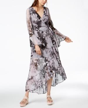 Bar Iii Asymmetrical Maxi Wrap Dress, Created For Macy's