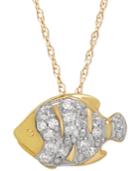 Diamond Goldfish Pendant Necklace (1/10 Ct. T.w.) In 10k Gold