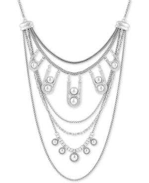 Lucky Brand Silver-tone Chain & Bead Statement Necklace, 19 + 2 Extender