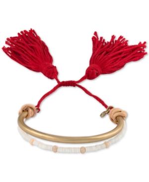Rachel Rachel Roy Gold-tone Beaded Double Row Tassel Bracelet