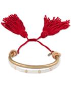 Rachel Rachel Roy Gold-tone Beaded Double Row Tassel Bracelet