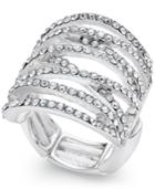 Thalia Sodi Pave Crisscross Statement Stretch Ring, Created For Macy's