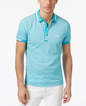 Hugo Boss Green Men's Logo-placket Cotton Polo